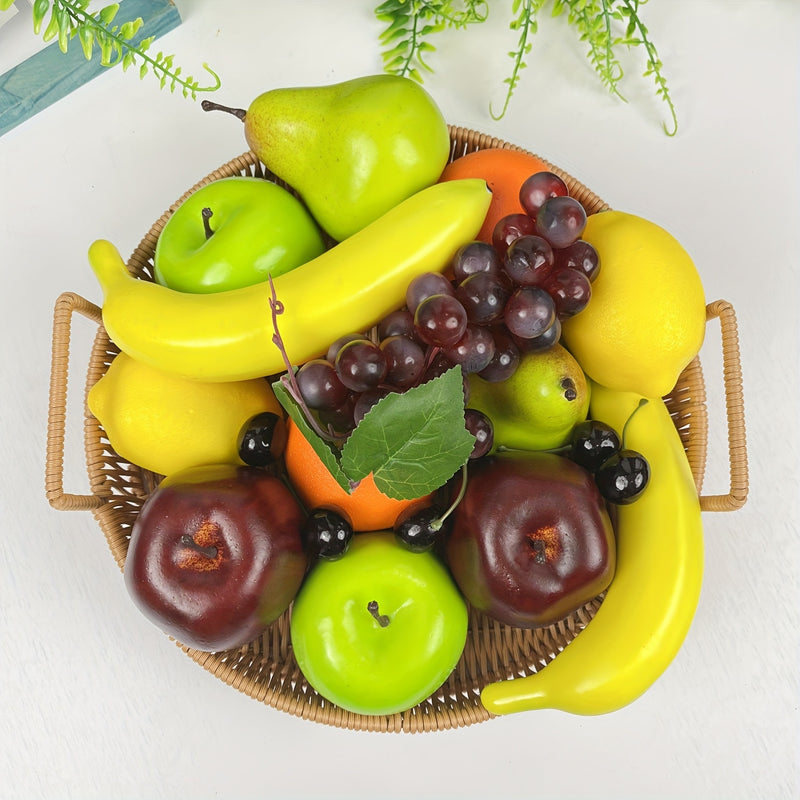Juego de 21 piezas de frutas y verduras artificiales, con aspecto realista, ideal para decoración de cocina, restaurante y fiestas