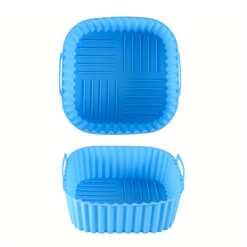 1pc Reutilizable Forro de Silicona Cuadrado para Air Fryer de 20,32cm para 4-7 QT, Insertos No Adherentes para Horno y Microondas, Accesorio de Air Fryer Fácil de Limpiar