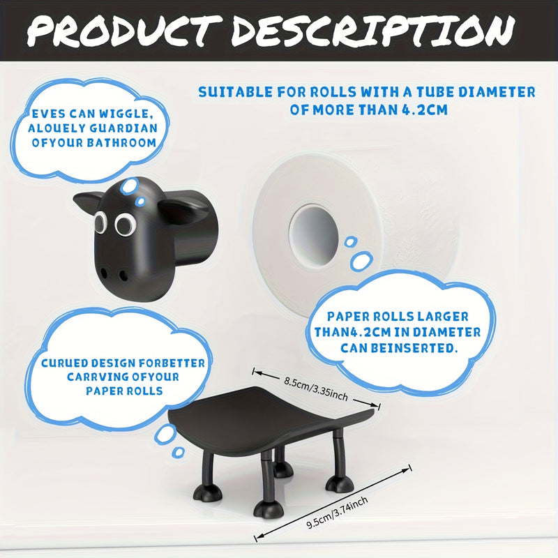 Soporte para papel higiénico con diseño de oveja 3D, 1 pieza o 3 piezas, decoración autosostenible, ideal para decorar salas, habitaciones, hoteles, baños y otros espacios