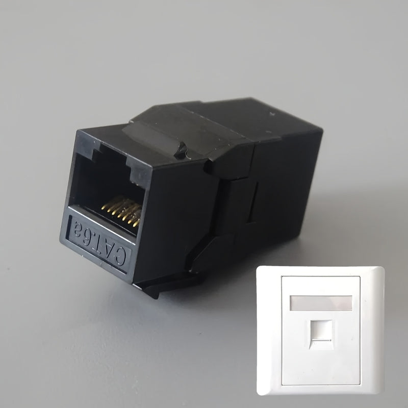 10 Piezas de Paneles Ethernet RJ45 CAT6A - Conectores Keystone Blindados UTP con Contactos Dorados, Cableado Recto y Cruzado, Fácil Instalación para Redes Domésticas/Oficina/Gaming