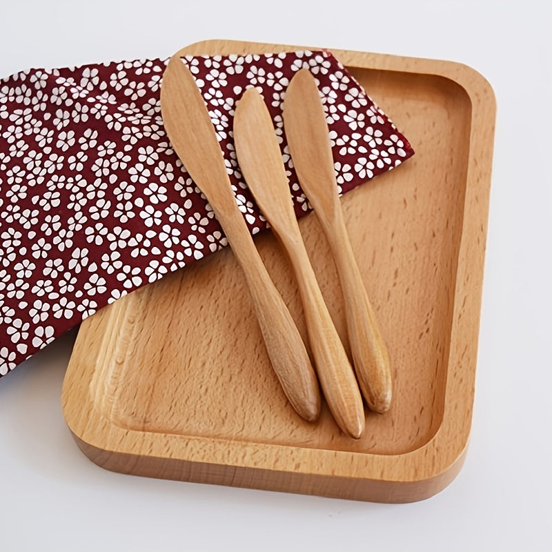 1 Unidad, Cuchillo De Mermelada, Esparcidores De Mantequilla De Madera, Para Cremas, Mantequilla De Cacahuates Y Queso, Espátula De Condimento De Postre, Para Desayuno, Herramienta De Cocina Para Hornear
