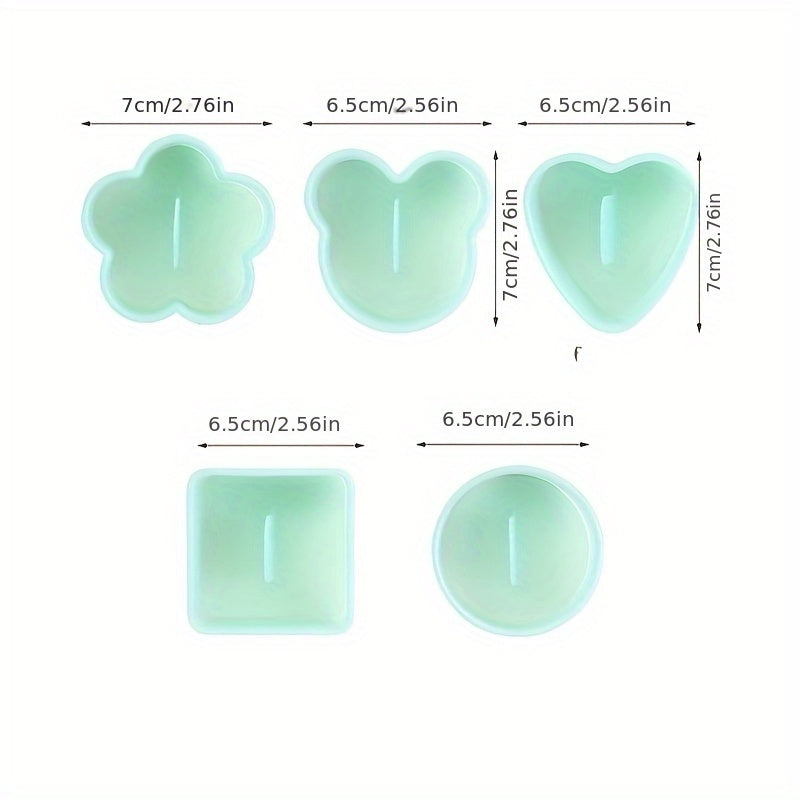 5piezas Molde de Arroz Creativo Conjunto de Moldes de Arroz para Hacer Sushi DIY Herramienta de Horneado Molde de Estampado Material PP Sin Carga de Varillas de Magnesio Sin BPAPP Herramientas de Estampado para Hacer Comida
