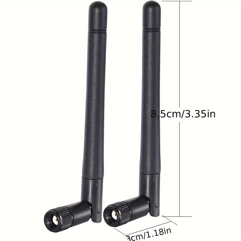 2 piezas de antenas MIMO de doble banda de 3dBi, conector macho SMA con pin, chapado en oro, para enrutador, tarjeta de red, adaptador USB, cámara IP de seguridad, videovigilancia y monitor