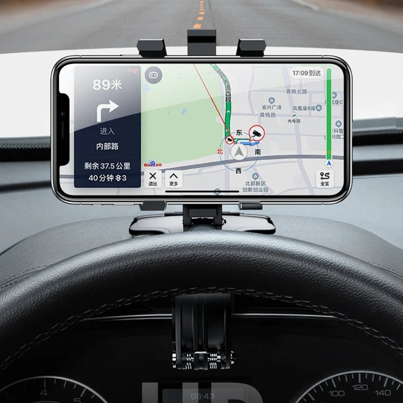 Soporte para Teléfono en el Tablero del Coche - Ajustable y Seguro, Adecuado para iPhone, Samsung Galaxy, etc. - Fácil de Instalar, Diseño para una Conducción Segura