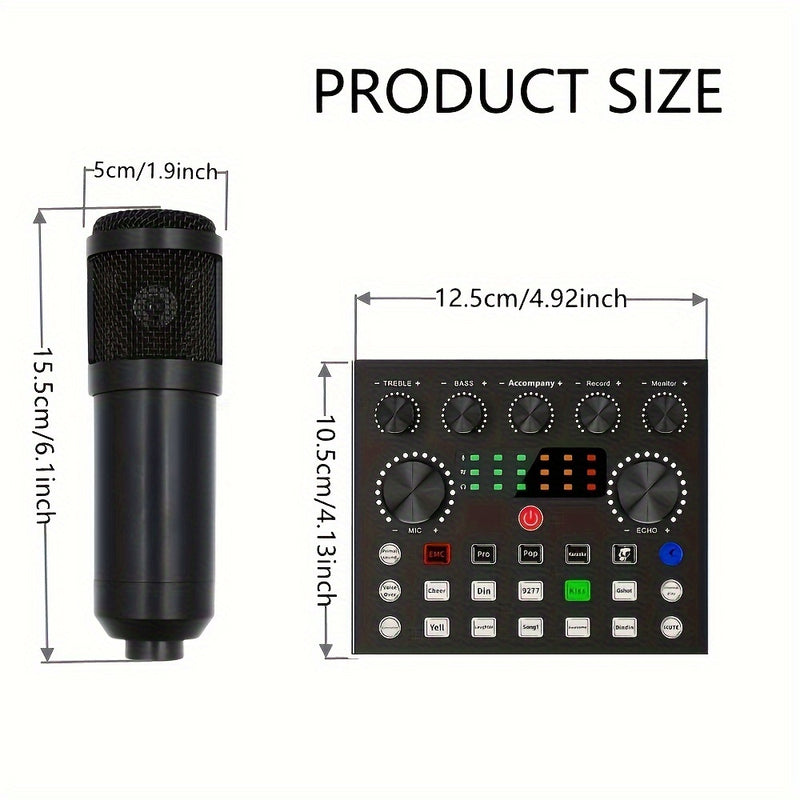 Kit de estudio de podcast profesional con interfaz de audio, mezclador de DJ y micrófono, compatible con PC, portátil y teléfonos inteligentes para grabación de alta calidad - Ideal para podcasting, producción musical y transmisión en vivo - Sistema de m