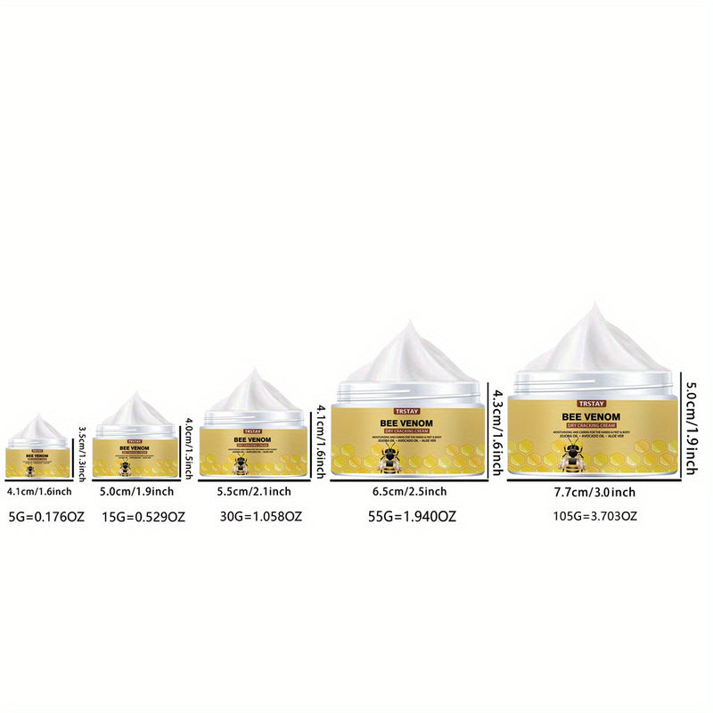 Crema hidratante con veneno de abeja Trstay - Humectante natural para piel seca y agrietada, todo tipo de piel, sin alcohol, sin fragancia, con ácido hialurónico, crema para el cuidado de la piel|Diseño de panal|Textura suave, cuidado hidratante