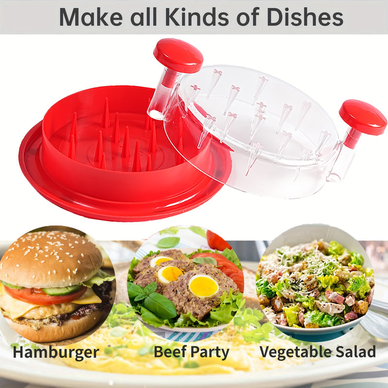 Desmenuzadora de pollo de plástico con agarre ergonómico y base antideslizante - Desmenuzadora de carne con dientes para pollo, carne de res, verduras, cubierta transparente grande, utensilio de cocina fácil de limpiar