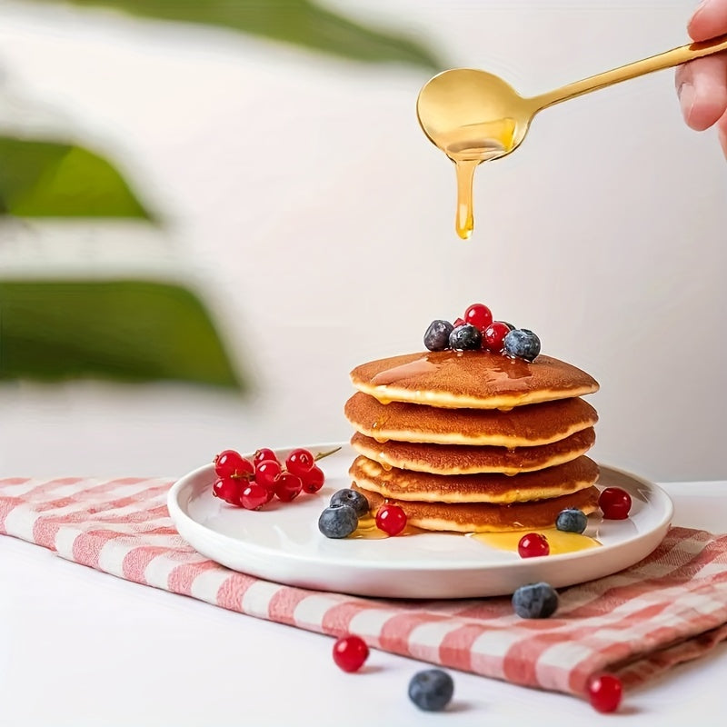 12 cucharitas de acero inoxidable dorado con mango largo, para espresso, té, postres, chocolate caliente, té helado y latte, ideales para restaurantes, cafeterías y bares