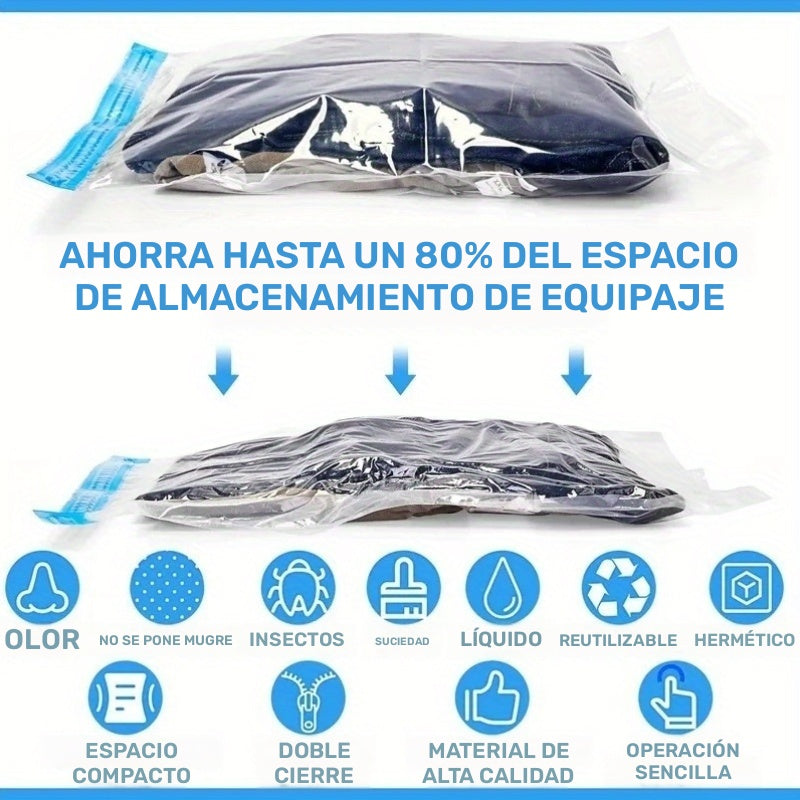 Bolsas de compresión de viaje de 4 piezas: Bolsas enrollables que ahorran espacio para equipaje y artículos esenciales de cruceros - Multiusos, con cremallera y hechas de PVC, bolsas ahorradoras de espacio