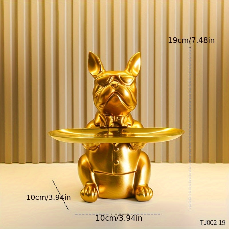1pc Organizador de Llaves con Diseño de Perro Cartoon - Decoración para Mesa de Entrada en Resina con Gafas y Llavero, Uso Interior/Exterior, Sin Necesidad de Electricidad, Regalo Único para Hogar o Oficina