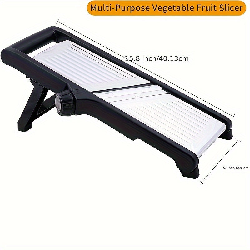 Mandolina profesional de acero inoxidable para cortar verduras - Diseño ergonómico ajustable para cortar con precisión papas, tomates, zanahorias y más - Herramienta de cocina duradera y fácil de limpiar, cortar verduras