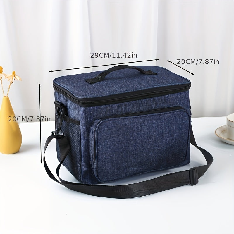 Bolsa de aislamiento de gran capacidad de tela Oxford gruesa portátil que no entra en contacto con alimentos, se puede llevar en la mano y colgar sobre el hombro, ideal para el almuerzo escolar.