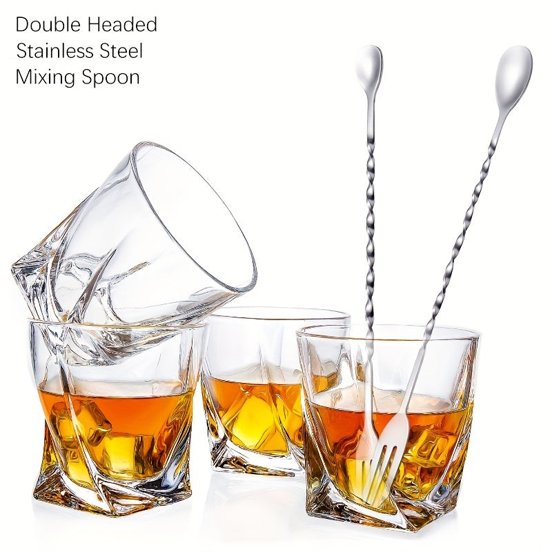 1/2/4 Piezas, Cuchara De Mezcla, Varilla De Mezcla, Cuchara De Barra De Acero Inoxidable, Para Tiendas De Café Y Té Con Leche, Cuchara De Barra Larga, Mezclador De Barra, Accesorios De Barra, Suministros De Cocina