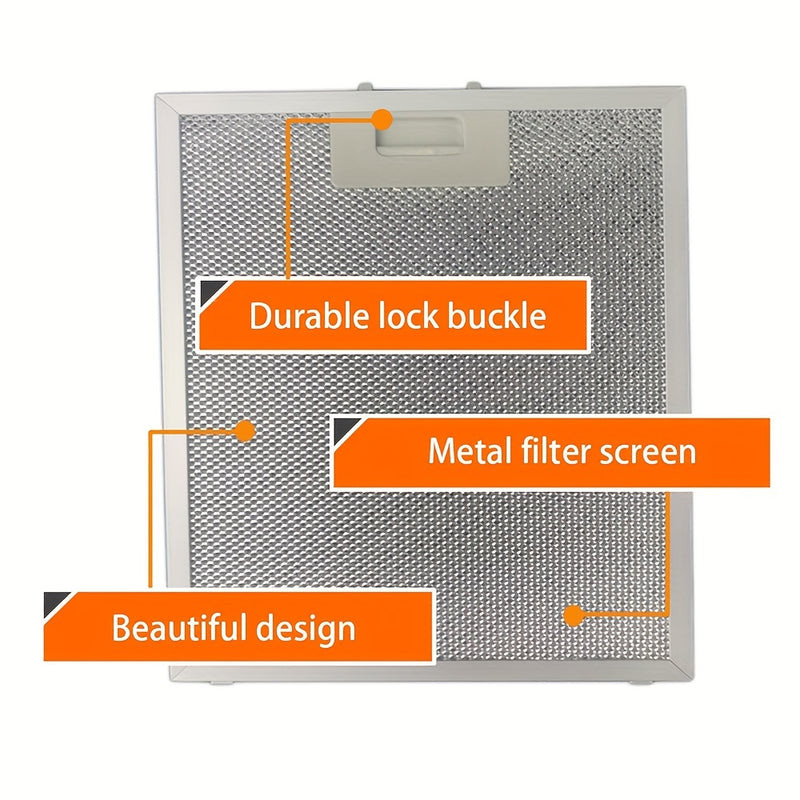 1pc Filtro de Campana Extractora TENLUN - Malla Antigrasa Extraíble y Lavable, Construcción Metálica Duradera con Bisagra de Plástico PP para Limpieza Fácil, Compatible con Sistemas de Ventilación de Cocina, Instalación Sencilla