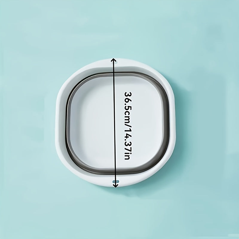 Esencial de Viaje | Bañera de Pie Plegable y Portátil - Plástico Grueso Duradero con Diseño a Rayas - Ideal para el Hogar, Residencia Universitaria o Uso al Aire Libre - Perfecto para Lavar Manos y Pies