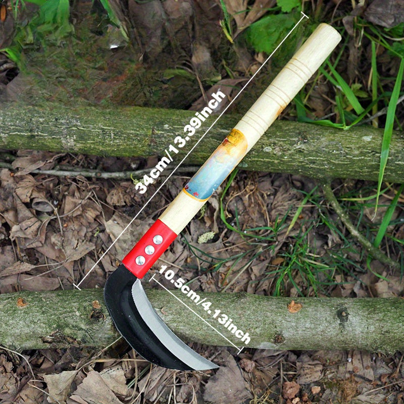 Podadora de Jardín de Acero Aleado Resistente con Mango Ergonómico de Madera y Cuchillas Dobles Afiladas - Tijeras Manuales Anticorrosivas para Recortar Arbustos, Cortar Árboles y Mantenimiento del Césped