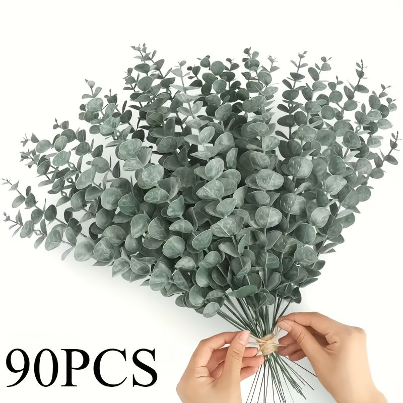 Ramas de Eucalipto Artificial Realistas Sin Mantenimiento 70/90 - Perfectas para Decoración del Hogar, Bodas, Primavera y Verano, Día de San Patricio, Artesanías de Pascua | Planta de Plástico Versátil para Mesa