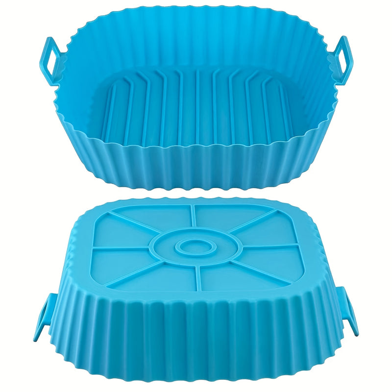 Forros de Silicona para Freidora de Aire Uso Comercial y Doméstico - Antiadherente Reutilizable con Relieves Elevados, Mangos Resistentes al Calor, Compatible con Freidoras de 3QT-5QT, Fácil Limpieza & Duradero, Diseño de Superficie Estriada