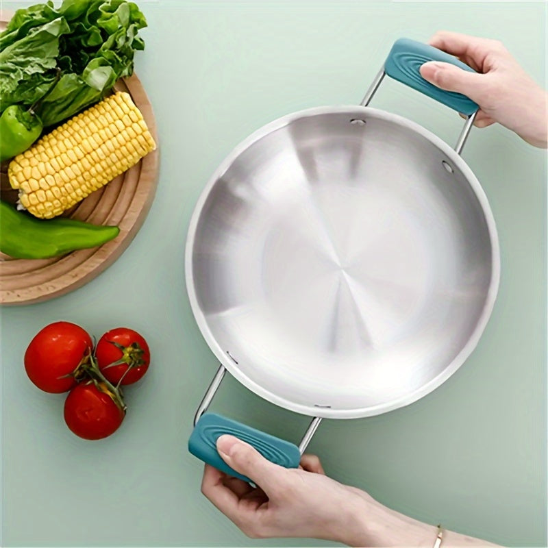 1/2 Par de Mangos de Silicona Antiescaldaduras y Antideslizantes Cubierta de Mango de Olla de Silicona Aislante Térmico Accesorios de Cocina