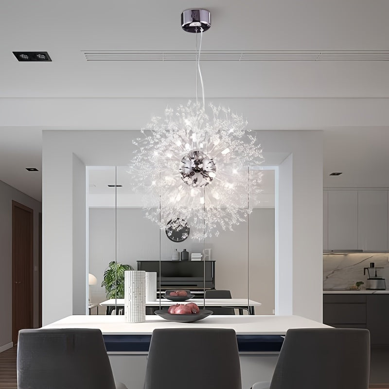 Linterna colgante con diseño de diente de león, luz de techo semienterrada, con herrajes de instalación, control por interruptor, para sala de estar, dormitorio, comedor, oficina, balcón (bombillas G9*9, bombillas no incluidas, compradas por separado)