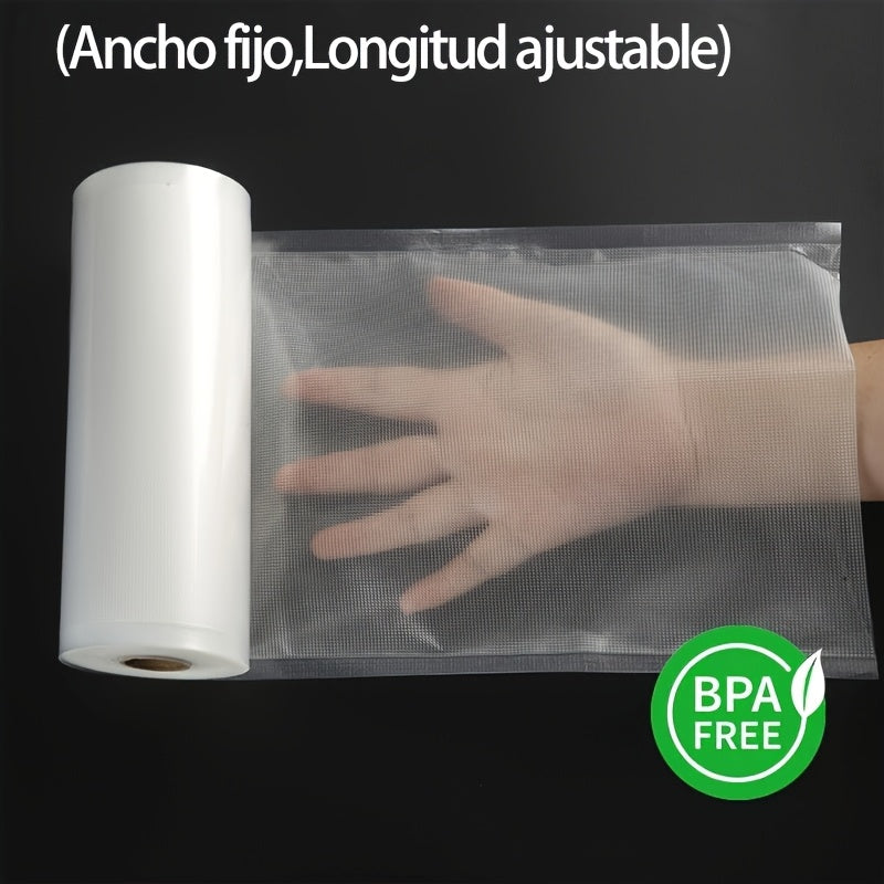 2 rollos de bolsas de sellado al vacío Agashe, 5 m de longitud, 7 tamaños disponibles, sin BPA, duraderas y resistentes al desgarro, para almacenamiento de alimentos y cocción a baja temperatura, artículos esenciales de cocina para el hogar