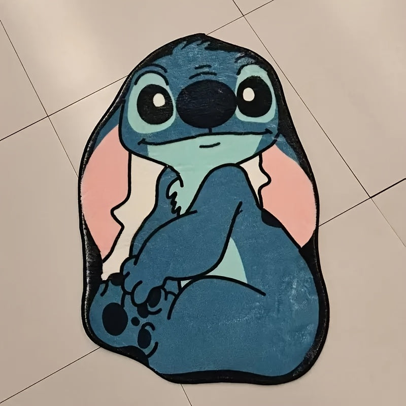 Tapete antideslizante Stitch - Diseño de dibujos animados para dormitorio, sala de estar, baño y decoración de juegos - Solo lavado a mano, regalo perfecto para Pascua, Halloween, Acción de Gracias y Día de la Madre, tapete de baño | Diseño juguetón | Ta