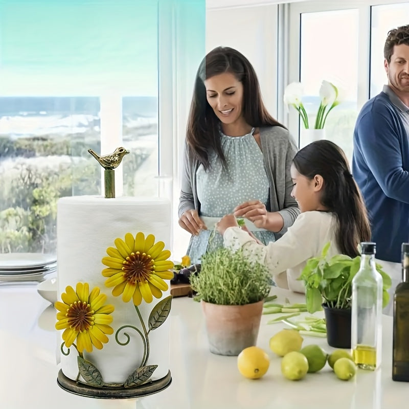 Un Porta-Paños con Diseño de Girasol, una Estilosa y Robusta Caja de Almacenamiento de Papel para Uso Doméstico, Adecuada para la Cocina y el Baño, que Sirve como Caja de Almacenamiento y Decoración para el Hogar.