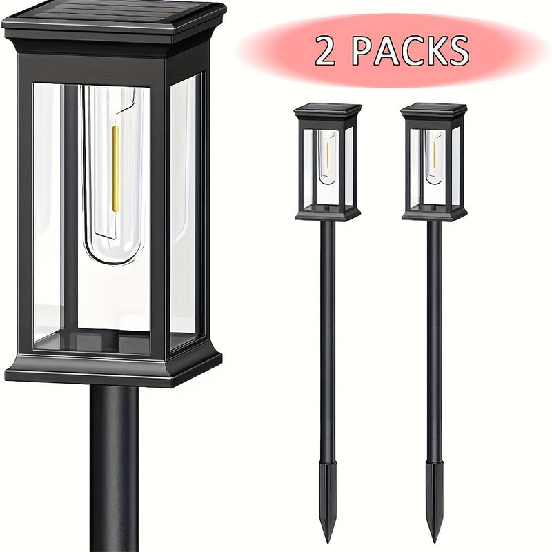 Dos Paquetes de Luces Solares para Paisajes con Luz Cálida, Iluminación Decorativa para Caminos y Jardines IP54, Lámpara Ambiental Exterior