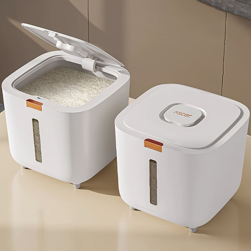 Contenedor Hermético de Alimentos 4.54KG/9.07KG - A Prueba de Humedad e Insectos, Dispensador Fácil con Medidor, Ideal para Arroz, Granos, Azúcar y Comida para Mascotas | Uso en Cocina, Hogar y Comercial | Contenedores de Plástico Duraderos Modernos