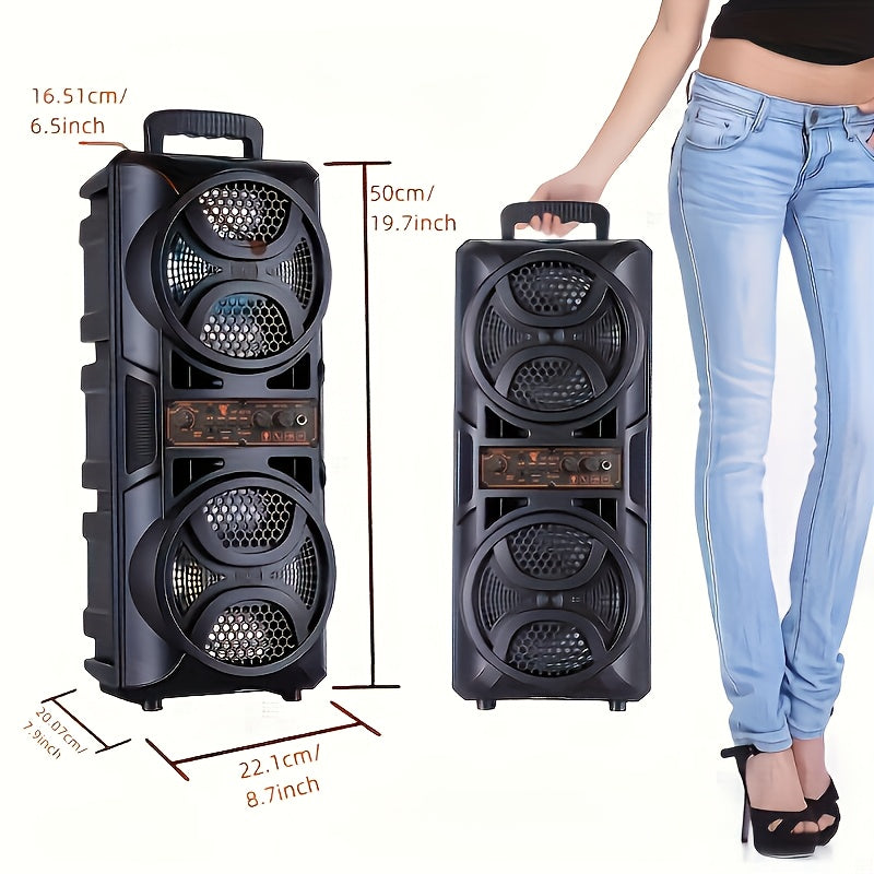 Altavoz multifuncional con altavoces dobles de 6,5", cambio de color RGB, subwoofer de bajo 3D, función de karaoke con gran apertura, sistema de sonido de carrito, experiencia de sonido definitiva con/FM/USB/TF Card/MIC, adecuado para fiestas al aire lib