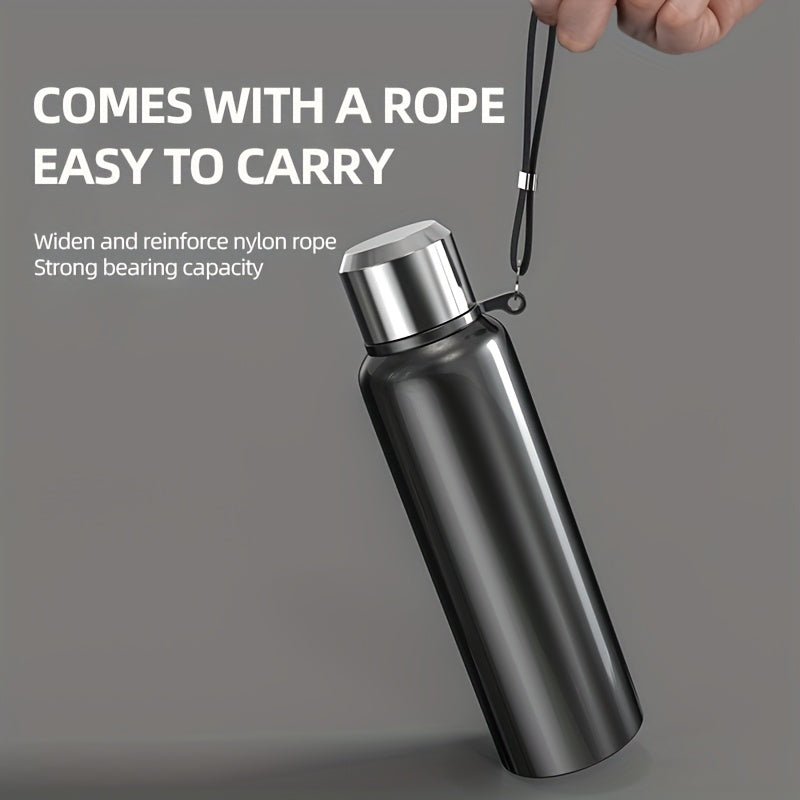 Vaso Aislante de Acero Inoxidable, Tetera Grande con Separación de Agua, Taza Portátil para Viaje en Coche con Asa, Botella de Agua Reutilizable y Multifuncional para Exteriores, Solo Lavado a Mano