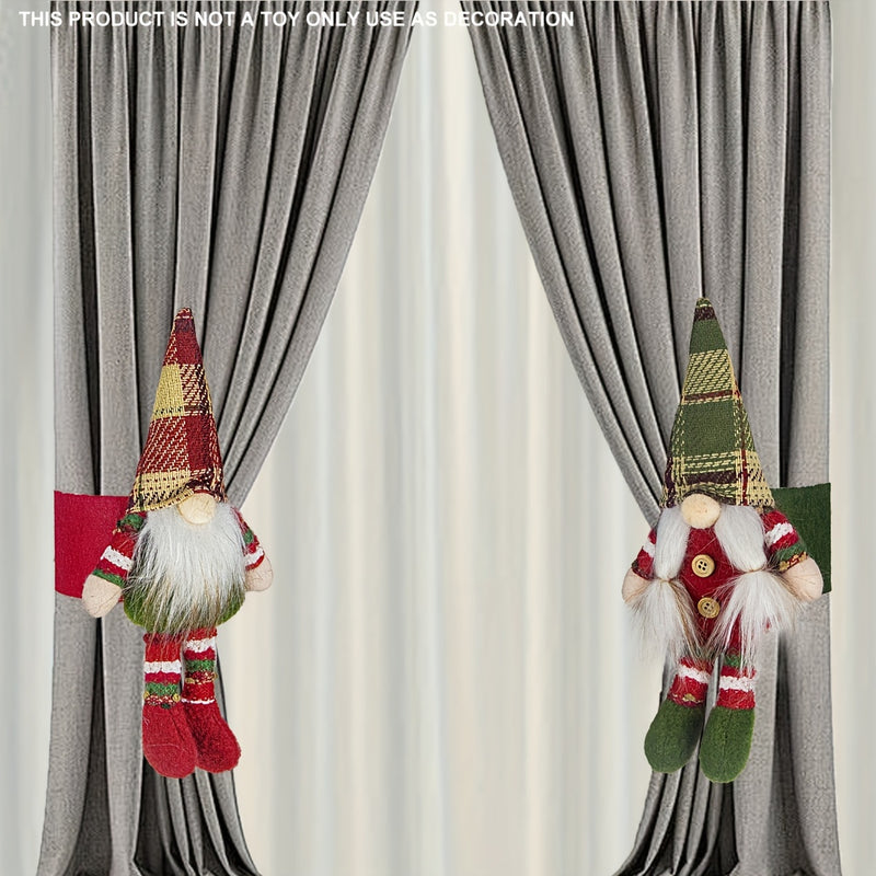 Decoración navideña de gnomo de tela vintage, paquete de 1, Tomte escandinavo a cuadros, muñeco de Papá Noel sin rostro hecho a mano, adorno festivo para las fiestas y el año nuevo para la decoración del hogar, sin electricidad, sin plumas.
