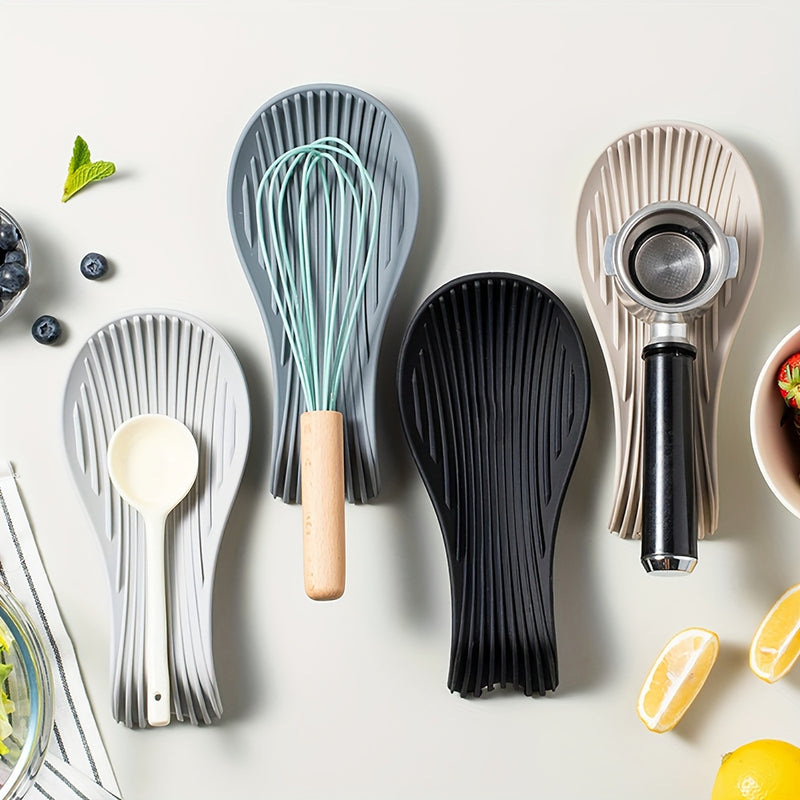 Juego de descanso de cuchara de silicona para utensilios de cocina, soporte de cuchara resistente al calor para la encimera, almohadilla para espátula y cucharón, antideslizante, organizador duradero de herramientas de cocina, 1 paquete