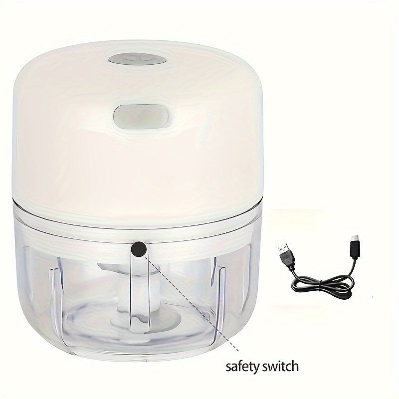 100/250ml Triturador Eléctrico de Ajo Mini USB, Picadora de Carne y Verduras Resistente para Jengibre, Utensilio de Cocina Duradero