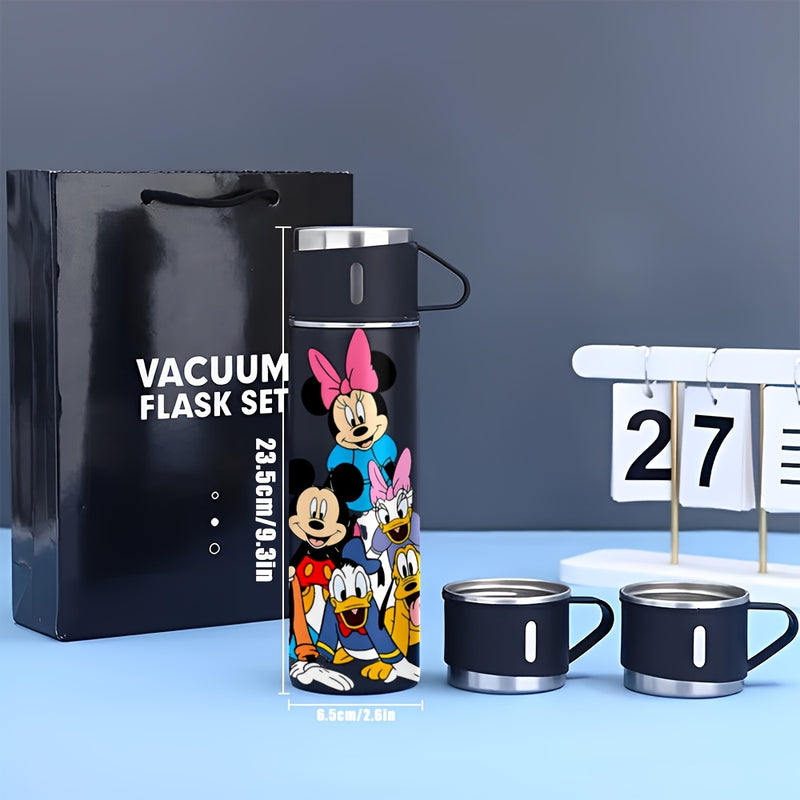 Juego de Taza Térmica de 17oz con Diseño de Mickey Mouse y Minnie Mouse de Disney, Botella Aislada al Vacío de Acero Inoxidable para Café Caliente y Frío, Termo para Agua Suministros Escolares Regreso a Clases LHB03191