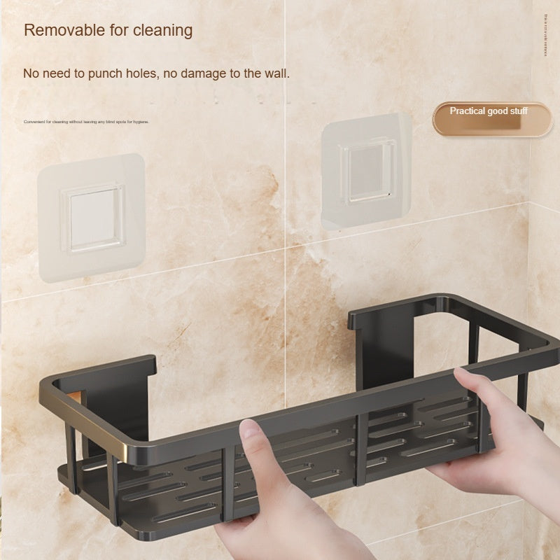 Organizador de Baño Sin Taladro - Estante para Ducha Resistente con Múltiples Niveles, Almacenamiento Ahorrador de Espacio para Baño y Tocador - Fácil Instalación, Solución Moderna de Organización, Estanterías Montadas en la Pared, Plástico Elegante y Fá