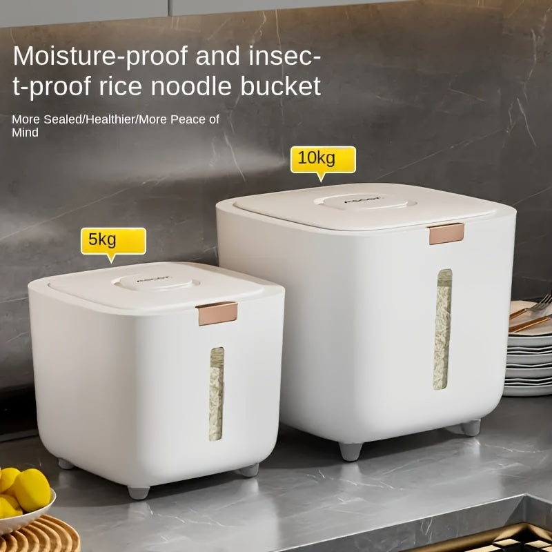 Contenedor Hermético de Alimentos 4.54KG/9.07KG - A Prueba de Humedad e Insectos, Dispensador Fácil con Medidor, Ideal para Arroz, Granos, Azúcar y Comida para Mascotas | Uso en Cocina, Hogar y Comercial | Contenedores de Plástico Duraderos Modernos