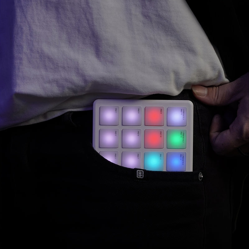 M-VAVE SCMPAD, controlador MIDI inalámbrico portátil con 16 botones, teclado de percusión, interfaz USB-C, herramientas.