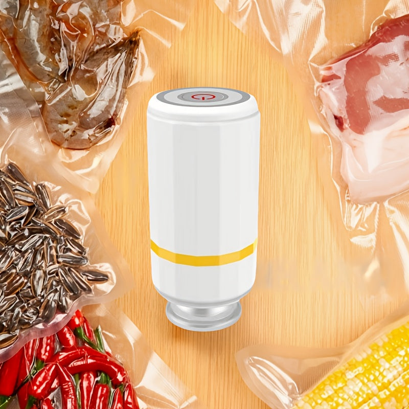 Mini sellador de vacío portátil - Carga USB recargable, carga rápida, doble uso para almacenamiento seco y húmedo, ideal para la conservación de alimentos, hogar, viajes y uso al aire libre, esenciales de viaje | Máquina de sellado compacta | Construcció