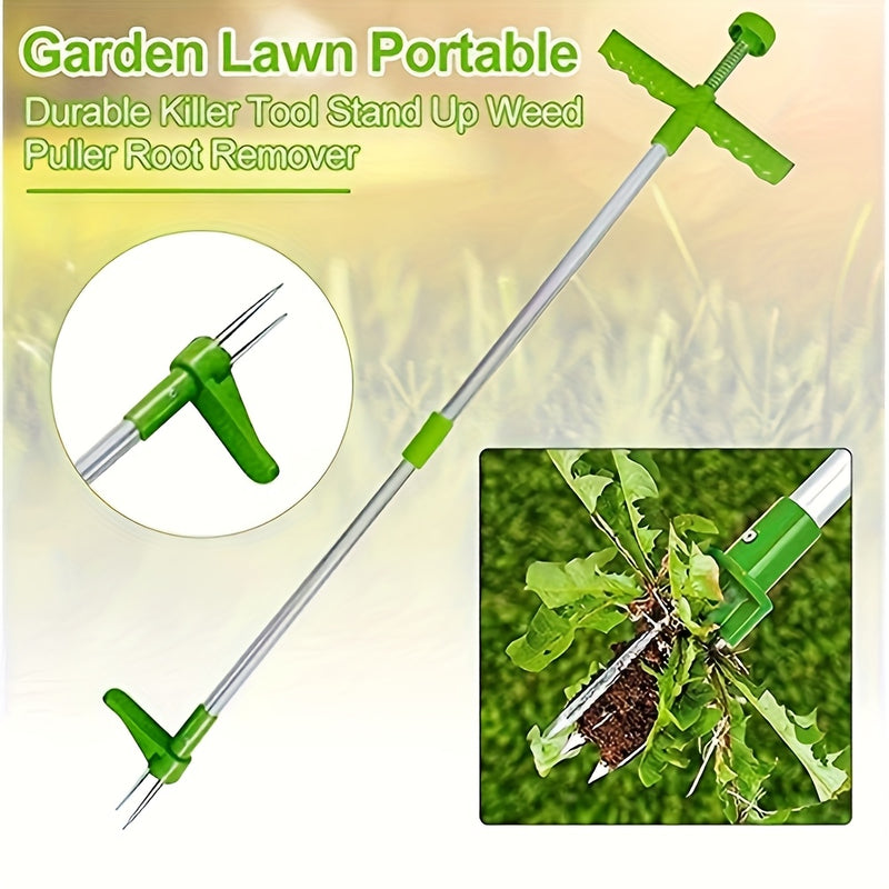 1 pieza de desmalezador vertical de aluminio, herramienta manual de desmalezamiento, desmalezador de jardín de metal, utensilio cómodo para cavar, herramienta manual de jardinería, no requiere electricidad ni batería, herramienta de jardinería para desma