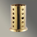 Caja organizadora de utensilios de cocina de acero inoxidable dorado, con soporte para palillos, cucharas y cubiertos, con agujeros de drenaje, ideal para herramientas, espátulas, cucharas y cubiertos, decoración de cocina