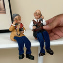 Resina Decoración del hogar para parejas de ancianos: adorables figuras de abuelo y abuela, perfectas para aniversarios de bodas o como regalo para personas mayores.