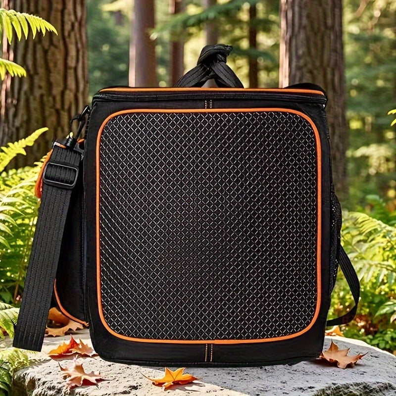 Estuche portátil para altavoces Partybox Encore 2 - EVA impermeable y resistente a los golpes, correa ajustable para hombros ligera para camping y festivales de música, negro con detalles naranjas, altavoces portátiles, equipo de audio al aire libre, acc