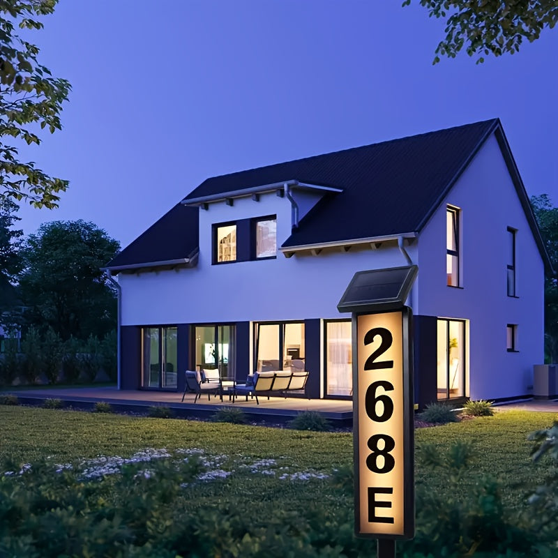 1pc Luz de Dirección Solar con Estaca de Madera para Exteriores, Letrero LED Solar para Números de Casa y Residencias