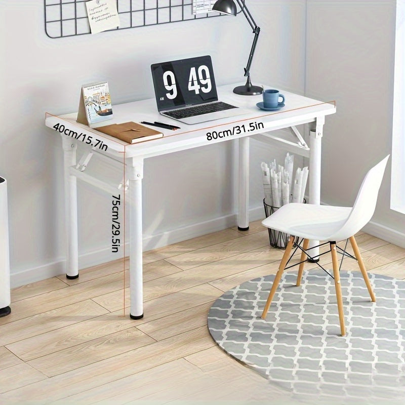 Mesita Plegable Moderna Blanca - Fácil de Montar, Diseño Compacto para Oficina en Casa y Habitaciones Universitarias con Estructura de Madera Dura, Incluye Sillas, Estilo Contemporáneo, Sin Necesidad de Energía, Adecuada para Todas las Estaciones