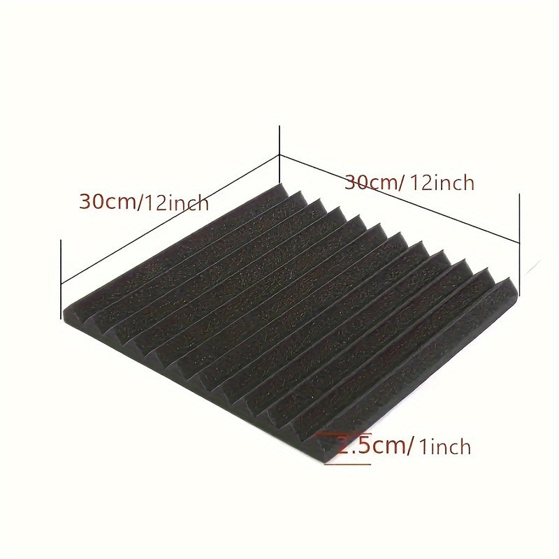 12 paneles de espuma acústica de alta densidad, 2.54 cm x 30.48 cm x 30.48 cm - Cuñas negras absorbentes de sonido para estudio de grabación y oficina en casa, resistentes al fuego, reducen reverberación y ecos, mejoran el rendimiento acústico