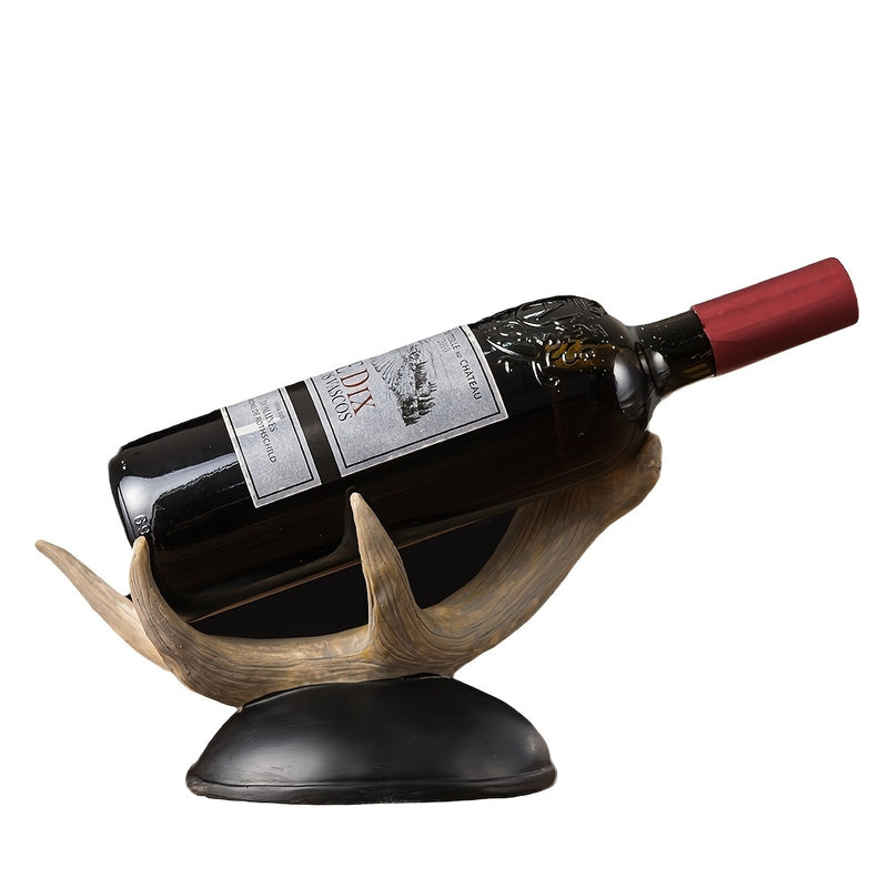 Elegante soporte de bebidas estilo europeo con asta - Resina, base negra, ideal para decoración de bar en casa o entrada, perfecto para exhibir botellas, decoración