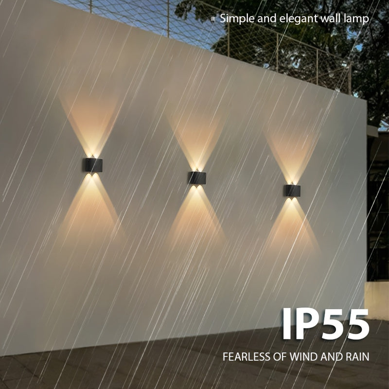 Luminaria de Pared de 4W para Interior con Iluminación Hacia Arriba y Abajo - Lámpara de Pared LED Impermeable IP55 para Exterior, Sconce de Pared Resistente para Sala de Estar, Camino, Entrada, Pasillo, Porche, Balcón, Patio, Jardín, Iluminación Exterio