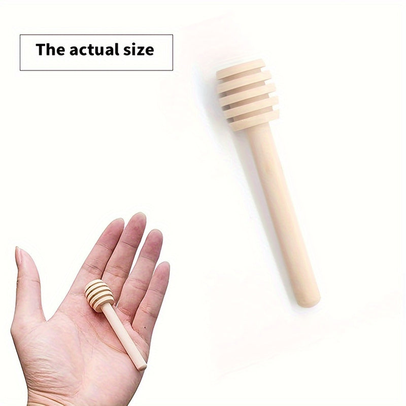 100pcs Mini Cuchara De Madera Para Miel, Mango Largo De Madera Para Miel, Suministros Para Tarros De Miel, Varilla Para Mezclar Té Con Leche, Herramientas Para Postres, Gadget De Cocina