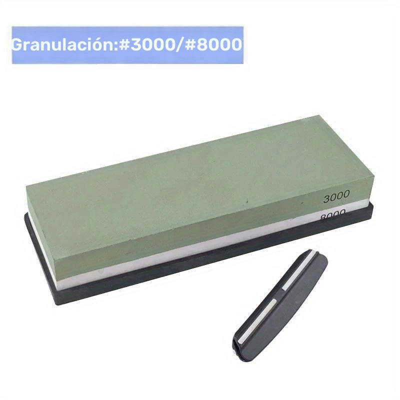 Juego de Piedras de Afilar de Doble Cara Premium con Guía de Ángulo - Base Antideslizante, Ideal para Cuchillos y Herramientas